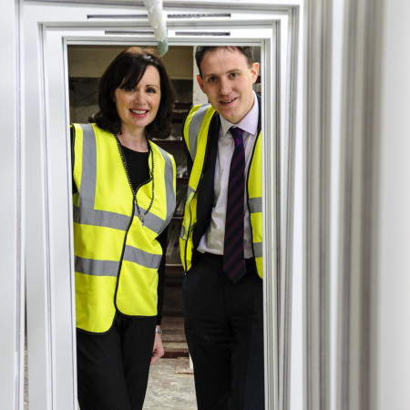 Virginia Murray, Sales and Marketing Director of Mozolowski & Murray with Alasdair Seftor from NatWest Bank at Mozolowski & Murray's manufacturing site in Kinross   FREE FIRST USE Warren Media 01355 229700 info@warrenmedia.co.uk www.warrenmedia.co.uk All images © Warren Media 2015. Free first use only for editorial in connection with the commissioning client's  press-released story. All other rights are reserved. Use in any other context is expressly prohibited without prior permission.